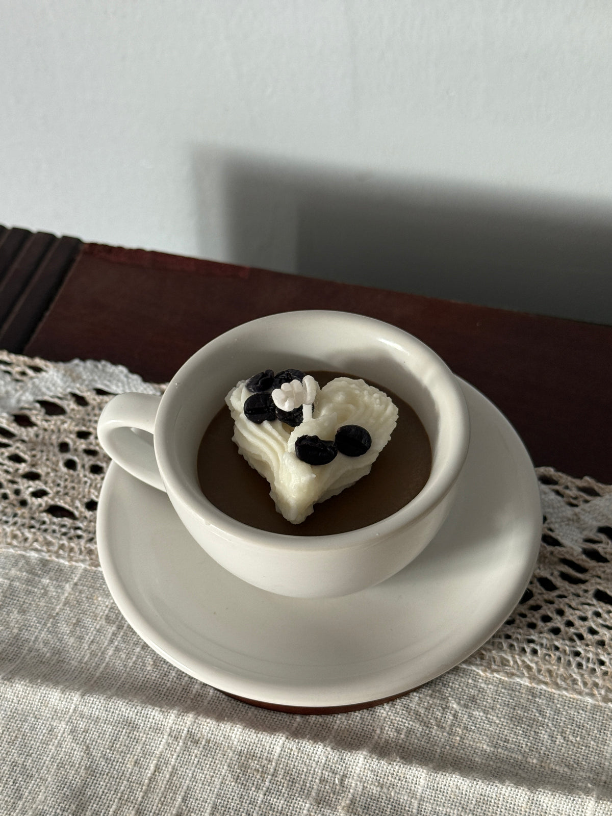 Cappuccino Heart Candle