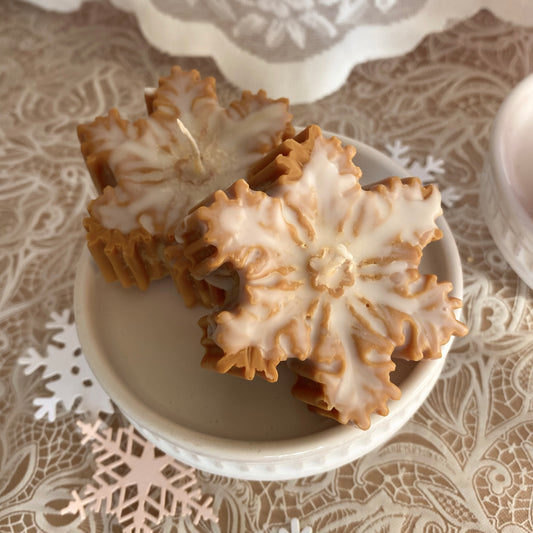 Iced Gingerbread Snowflake Cookie Candle