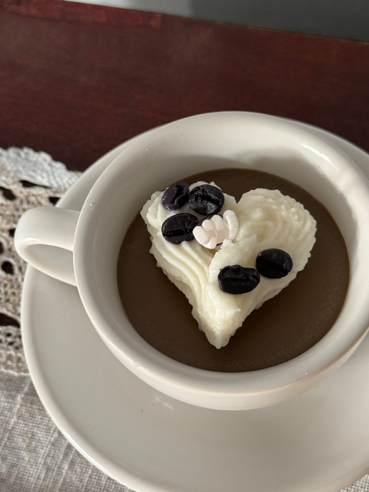 Cappuccino Heart Candle