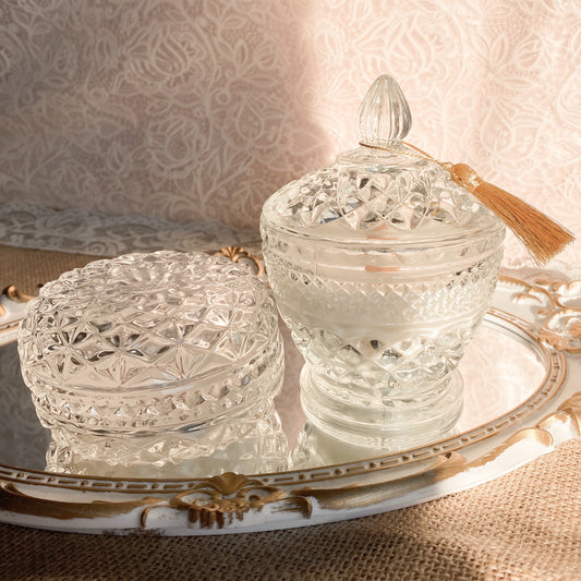 Royal Tassel Set of Two Wooden Wick Orange Blossom Candles